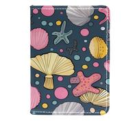 FVQL Custodia per passaporto per donne e uomini, accessori da viaggio, 11,4 x 16,5 cm, stelle marine astratte e conchiglie, Colore235, 11.5x16.5cm/4.5x6.5 in