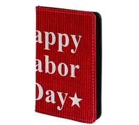 FVQL Custodia per passaporto per donne e uomini, da viaggio, 10 x 14 cm, con scritta "Happy Labor Day" e fiore, Multicolor4152, 10x14cm/4x5.5 in
