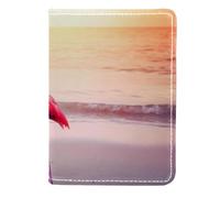 FVQL Custodia per passaporto per donne e uomini, da viaggio, 11,4 x 16,5 cm, motivo: tramonto sulla spiaggia, uccellino, fenicottero, Color3899, 11.5x16.5cm/4.5x6.5 in