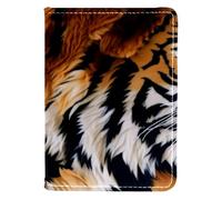 FVQL Porta passaporto 10,2 x 14,9 cm, in finta pelle, texture tigre, Multicolore197, 10x14cm/4x5.5 in
