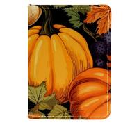 FVQL Porta passaporto, 10 x 14 cm, accessori da viaggio per donne e uomini, modello autunnale con verdure e zucche, Multicolor4052, 10x14cm/4x5.5 in