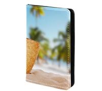 FVQL Porta passaporto, 10 x 14 cm, accessori da viaggio per donne, uomini, donne, uomini, infradito da spiaggia tropicale e stella marina, Multicolore 2253, 10x14cm/4x5.5 in