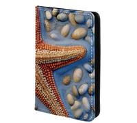 FVQL Porta passaporto, 10 x 14 cm, accessori da viaggio per donne, uomini, donne, uomini, stelle marine e pietra, Multicolore 688, 10x14cm/4x5.5 in
