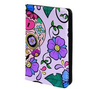 FVQL Porta passaporto, 10 x 14 cm, accessori da viaggio per donne, uomini, donne, uomini, teschio divertente e fiore floreale, Multicolor1153, 10x14cm/4x5.5 in