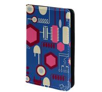FVQL Porta passaporto, 10 x 14 cm, accessori da viaggio per donne, uomini e donne, uomini, motivo a linee di circuito dei cartoni animati, Multicolore413, 10x14cm/4x5.5 in