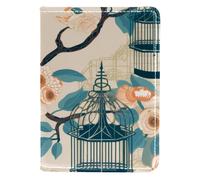 FVQL Porta passaporto, 10 x 14 cm, accessorio da viaggio per donne e uomini, motivo retrò con uccello e pavone, Multicolor4278, 10x14cm/4x5.5 in