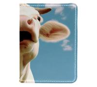 FVQL Porta passaporto 10 x 14 cm, custodia per passaporto in finta pelle, divertente mucca animale, Multicolore829, 10x14cm/4x5.5 in