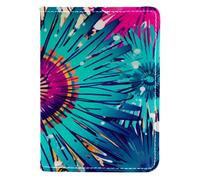 FVQL Porta passaporto 10 x 14 cm, in ecopelle, motivo floreale colorato, Multicolore176, 10x14cm/4x5.5 in