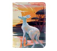 FVQL Porta passaporto 11,4 x 16,5 cm, accessori da viaggio per donne e uomini, motivo artistico tramonto e animali, Color4373, 11.5x16.5cm/4.5x6.5 in