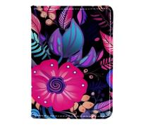 FVQL Porta passaporto 11,4 x 16,5 cm, accessori da viaggio per donne e uomini, motivo floreale colorato, Color4324, 11.5x16.5cm/4.5x6.5 in