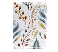 FVQL Porta passaporto 11,4 x 16,5 cm, accessori da viaggio per donne e uomini, motivo floreale con foglie astratte, Color4520, 11.5x16.5cm/4.5x6.5 in