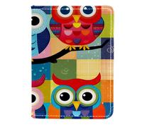 FVQL Porta passaporto 11,4 x 16,5 cm, accessori da viaggio per donne e uomini, motivo gufo animale colorato, Color4347, 11.5x16.5cm/4.5x6.5 in