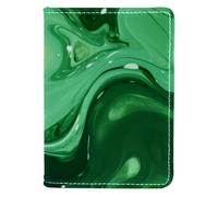 FVQL Porta passaporto 4x5.5 pollici accessori da viaggio per donne uomini, sfondo verde astratto, Multicolore 4300, 10x14cm/4x5.5 in
