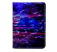 FVQL Porta passaporto, accessorio da viaggio per donne e uomini, motivo astratto con pesci oceanici e città, Colore3244, 11.5x16.5cm/4.5x6.5 in