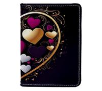 FVQL Porta passaporto in ecopelle, 10,2 x 14,9 cm, per viaggi, motivo artistico con cuori, Multicolor1913, 10x14cm/4x5.5 in