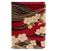 FVQL Porta passaporto in ecopelle, 10,2 x 14,9 cm, per viaggi, stile giapponese, onde oceaniche, Multicolor1630, 10x14cm/4x5.5 in