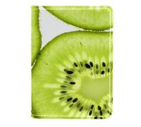 FVQL Porta passaporto in ecopelle per donne e uomini, motivo kiwi, Color4638, 11.5x16.5cm/4.5x6.5 in