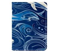 FVQL Porta passaporto in finta pelle, 10,2 x 14,9 cm, motivo: pesci astratti e onde oceaniche, Multicolore 3268, 10x14cm/4x5.5 in