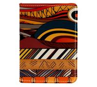 FVQL Porta passaporto in finta pelle, 10 x 14 cm, motivo artistico africano, Multicolore 3254, 10x14cm/4x5.5 in