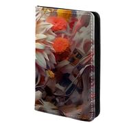 FVQL Porta passaporto in finta pelle, 10 x 14 cm, motivo artistico con fiori colorati, Multicolore 389, 10x14cm/4x5.5 in