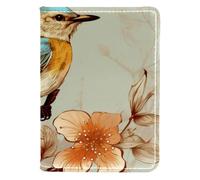 FVQL Porta passaporto in finta pelle, 10 x 14 cm, motivo retrò uccello e fiore, Multicolore 3470, 10x14cm/4x5.5 in