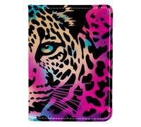 FVQL Porta passaporto in finta pelle, 10 x 14 cm, per viaggi, motivi artistici leopardati, Multicolor1912, 10x14cm/4x5.5 in