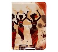 FVQL Porta passaporto in finta pelle, 10 x 14 cm, per viaggi, musica con tramonto e donna africana, Multicolore 1200, 10x14cm/4x5.5 in