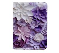 FVQL Porta passaporto in finta pelle, 11,4 x 16,5 cm, motivo floreale artistico, Color4590, 11.5x16.5cm/4.5x6.5 in