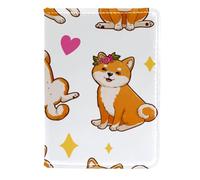 FVQL Porta passaporto in finta pelle per donne e uomini, motivo divertente cane animale, Colore 903, 11.5x16.5cm/4.5x6.5 in