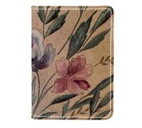 FVQL Porta passaporto in finta pelle per donne e uomini, motivo floreale retrò, Color2963, 11.5x16.5cm/4.5x6.5 in