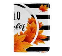 FVQL Porta passaporto, porta carte, accessori da viaggio per donne e uomini, motivo autunnale con foglie d'acero settembre, Color3494, 11.5x16.5cm/4.5x6.5 in
