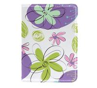 FVQL Porta passaporto, porta carte, accessori da viaggio per donne e uomini, motivo colorato disegnato a mano con fiore, Color2744, 11.5x16.5cm/4.5x6.5 in
