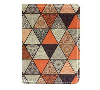 FVQL Porta passaporto, porta carte, accessori da viaggio per donne e uomini, motivo floreale a triangolo, Color1149, 11.5x16.5cm/4.5x6.5 in