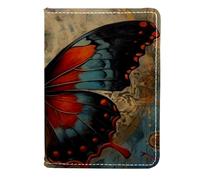 FVQL Porta passaporto, porta carte, accessori da viaggio per donne e uomini, motivo retrò floreale farfalla, Colore294, 11.5x16.5cm/4.5x6.5 in