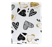 FVQL Porta passaporto, porta carte di credito, accessori da viaggio per donne e uomini, cuori disegnati a mano, Colore2154, 11.5x16.5cm/4.5x6.5 in