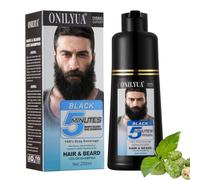 Fvquhvo Shampoo colorante per barba e capelli neri, 3 in 1, a lunga durata, per capelli grigi, baffi e barba in pochi minuti, 6,76 ml
