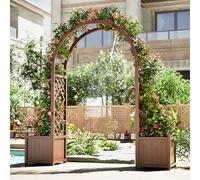 FVTVHEV Arco per Rampicanti in Legno Arco per Rose Rampicanti Include due fioriere Garden Pergolas Decorazione Giardino Facile da montare Adatto per uso esterno(240cm)