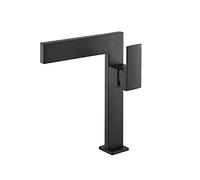 Fw Rubinetto Bagno Cascata, Alto Miscelatore Monocomando Lavabo Bagno Moderno Ottone Rubinetto Bagno Lavabo, Regolazione A Caldo E Freddo Rubinetto Bidet, Valvola in Ceramica, Nero