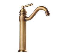 Fw Rubinetto Bagno Lavabo Monocomando, Ottone Bronzo, Vintage, Aeratore ABS, Valvola Ceramica, Risparmio Idrico, Montaggio Ponte, 1 Foro, 1 Maniglia, 360° Swivel, Caldo e Freddo