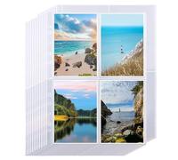 FWEEK 120 pezzi buste trasparenti per cartoline, buste per foto DIN A4, buste per cartoline trasparenti a 4 scomparti, buste per foto brochure per famiglie, matrimoni, 10,5 x 15,2cm