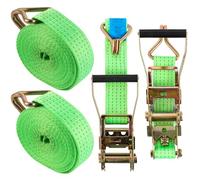 FWEEK 2 Pezzi Cinghie a Cricchetto 50mm, 3000kg Capacità, 6m Lunghezza, con Ganci in Acciaio, Cinghie di Fissaggio per Carico, Camion, Motorino, Cinghia per Legare Carichi