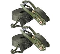 FWEEK 2 Pezzi Cinghie a Cricchetto 50mm x 6m, 3000kg Capacità di Carico, Cinghia di Fissaggio con Gancio J per Auto, Camion, Moto, Legare Carichi, Poliestere Resistente