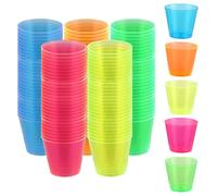 FWEEK 250 bicchieri per shot, in plastica, colorati, 3 cl/30 ml, in materiale PS, in plastica, riutilizzabili, per dessert, feste, matrimoni, compleanni