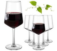 FW alici Vino Plastica 580ml, 6 Pezzi, Bicchieri Vino Rosso Infrangibili e Riutilizzabili, Set per Party, Piscina, Campeggio, Design Elegante come Cristallo