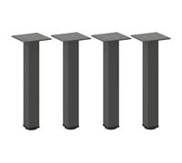 FWIKDUN 4er Set Couchtischbeine Stahl Anthrazit 42-44 cm | Pulverbeschichtet, verstellbare Nivellierfüße, vorgebohrte Löcher, Schrauben inklusive