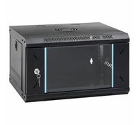 FWIKDUN Armadio di rete a muro in acciaio nero 53 x 45 x 30 cm con memoria, vetro di sicurezza monolastra e design industriale