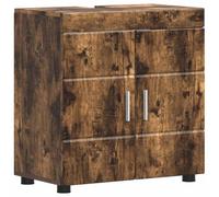 FWIKDUN Badezimmerschrank-Set TULUM Geräucherte Eiche 60 x 34 x 63 cm | Holzwerkstoff, Matt Oberfläche, Viel Stauraum, Feuchtes Tuch Reinigung, 2 Personen Montage