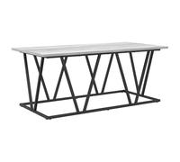 FWIKDUN Couchtisch Grau 100 x 50 x 40 cm Holzwerkstoff und Stahl | Rechteckig, Modernes Design, Schwarzer Rahmen, Einfache Montage, Pflegeleicht