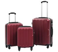 FWIKDUN Set di 3 trolley rigido in rosso vino con guscio rigido in ABS e valigetta da viaggio con guscio rigido in ABS, 3 pezzi per il vostro bagaglio, rosso vivo, 45,5 x 30 x 20 cm (L x B x H