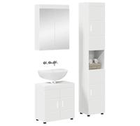 FWIKDUN Set Mobile Bagno TULUM 3 Pezzi Bianco 60x34x63 cm | Legno Truciolare, Superficie Opaca, Facile Pulizia, Assemblaggio Richiesto